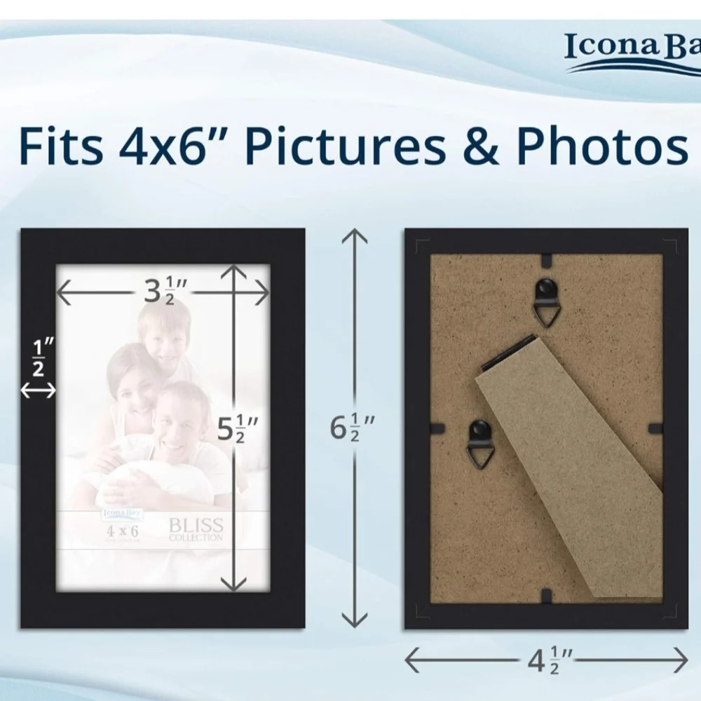 Set Of 2 Black Picture Frames with Rhinestone Border